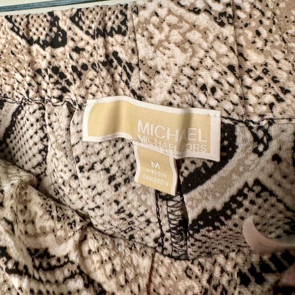 Michael Kors Wide Leg Pants Crushed Crepe Snakeskin Print Bottoms SZ Medium NEW! - Picture 13 of 16